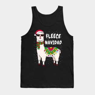 Spanish Christmas Gift Fleece Feliz Navidad Llama Tank Top
